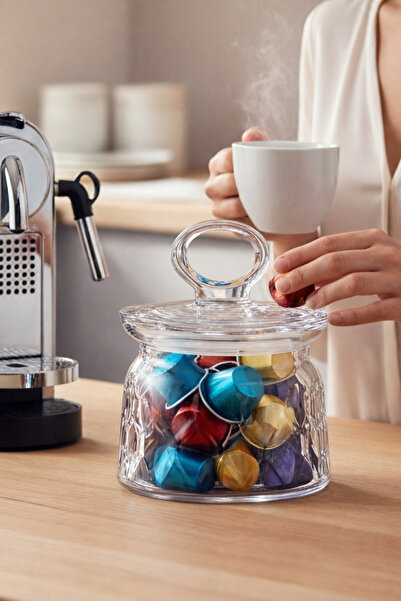 Paşabahçe Vakum Kapaklı Cam Kahve Kapsül Kavanozu -Nespresso Uyumlu Kapsül/Gı...