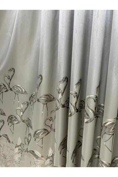 PERDE MERKEZİ Flamingo Gold Pano Fon Perde Salon Ve Misafir Odalarına Uygun 1...