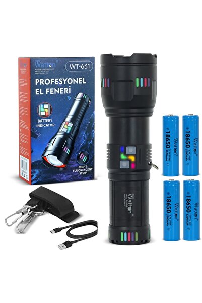 ozbience Yüksek Güçlü Profesyonel El Feneri, 30.000 Lümen, Dayanıklı ve Güçlü