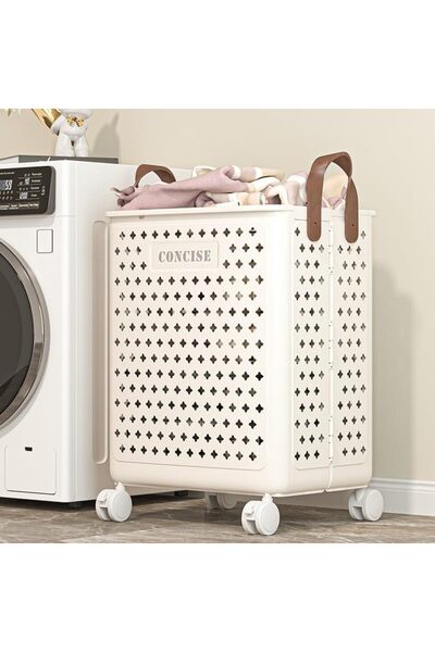 Generic Rolling Laundry Basket,72L Laundry Hamper with Wheels,Folding Laundry...