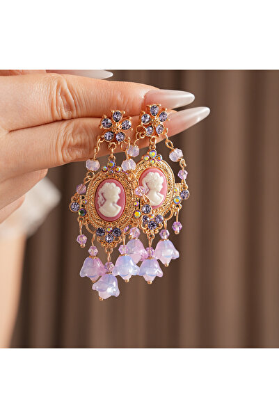 Choice أقراط متدلية بتصميم باروكي عتيق ورائع من ستايل 9، مرصعة بأحجار الراين ...