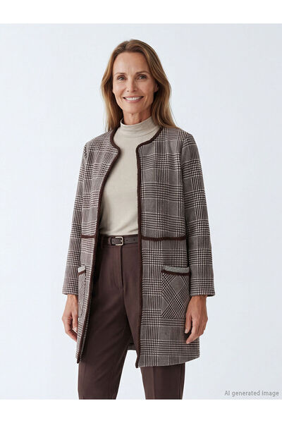 LC Waikiki Özmarka New Season Crew Neck Patterned Women's Cardigan
