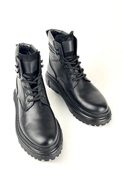 BENGAL Cizme pentru bărbați Salvio negre, 100% piele naturală, negru lucios g...