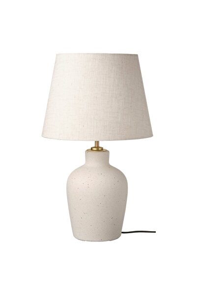 Generic مصباح طاولة، سيراميك أبيض مائل للبيج، 50 سم
