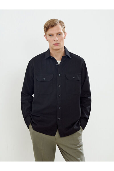 LC Waikiki Nevavm Comfortable Fit Long Sleeve Linen Blend Men's Shirt with Di...