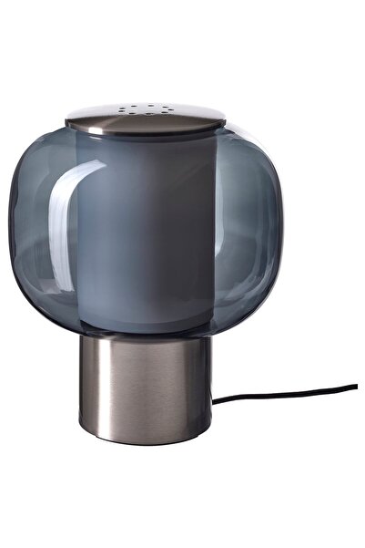 Generic Table lamp, nickel-plated/grey glass