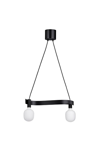 Generic Pendant lamp with light bulb, wave shaped black/smart wireless dimmable