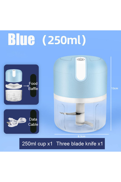 Choice Blue Electric Garlic Masher Portable Kitchen Food Cutter Meat Grinder ...