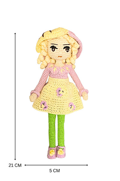 Fairy Dolls Eli | Păpușă tricotată handmade din bumbac, cu umplutură hipoalergenică