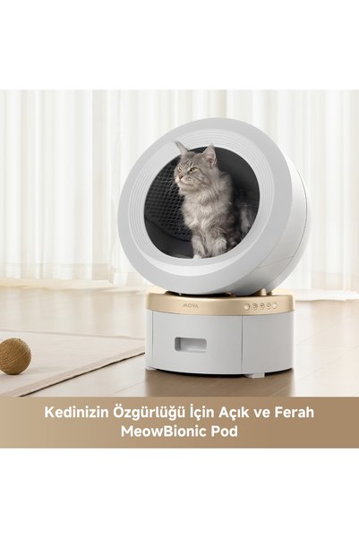 MOVA MeowgicPod LR10 Prime Akıllı Otomatik Kedi Tuvaleti, 6L Kapasite, 15 Gün*Küreksiz Kullanım
