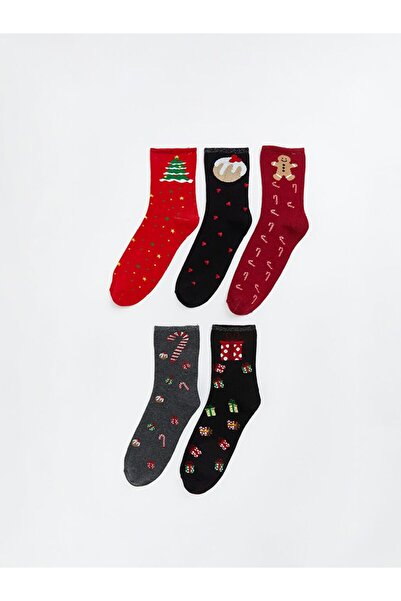 LC Waikiki New Year's Themed Women's Socks, Pack of 5