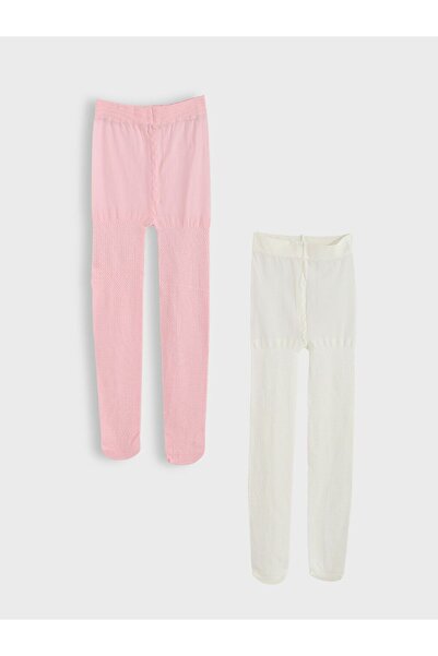 LC Waikiki Self Patterned Girls Pantyhose 2 Pack