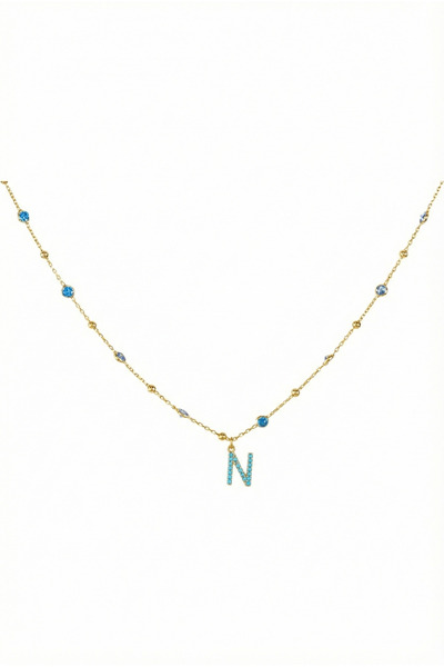 Queen Silver Jewelry 925 ayar gümüş. aquamarıin zirkon taşlı (mavi topaz) , t...
