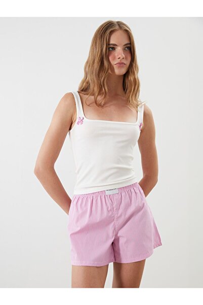 LC Waikiki Square Neck Striped Women's Shorts Pajama Set