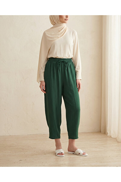 Modamorfo 6591 Woven Baggy Trousers - Emerald Green