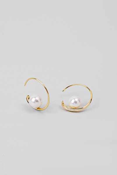 So CHIC... Charlotte 18 Ayar Sarı Altın Kaplama Gümüş İnci Halka Küpe