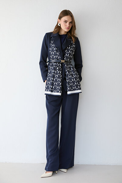 Melike Tatar Set jachetă cu detalii tip șal 32-2645