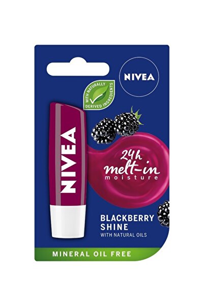 NIVEA Set of 3 x Lip Care Blackberry Shine Lip Balm