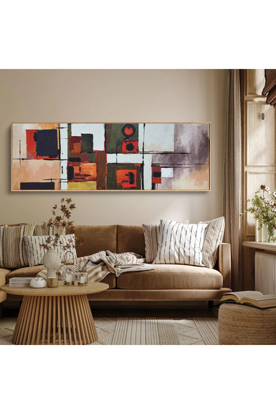 woodhomeworks Tek Parça Gerçek Ahşap Yatay Panorama Çerçeveli Tablo