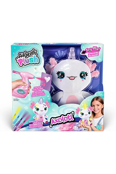 Canal Toys لعبة أكسولوتلكورن قطيفة مضيئة قابلة للغسل مع بخاخ هوائي ورسومات قا...