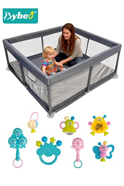 BYBEO سياج حظيرة لعب الأطفال، ساحات لعب محمولة للأطفال الصغار، مركز أنشطة آمن...