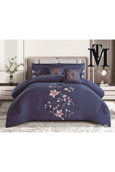 MT Summer embroidered double bed set, 8 pieces