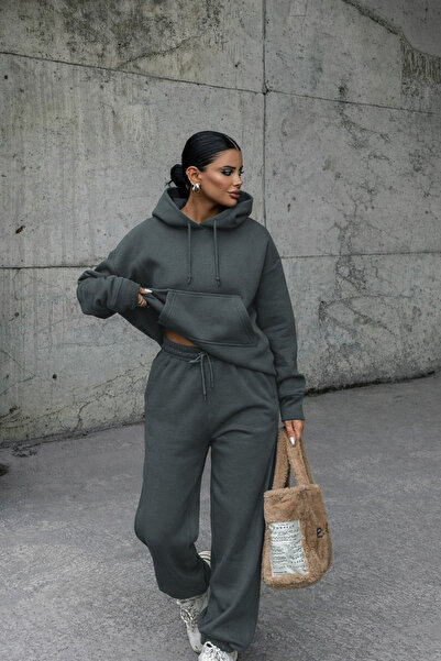 BayBayan طقم بدلة رياضية نسائية مكون من 3 خيوط، مريح، بجيوب، بخصر مرتفع، وأرج...