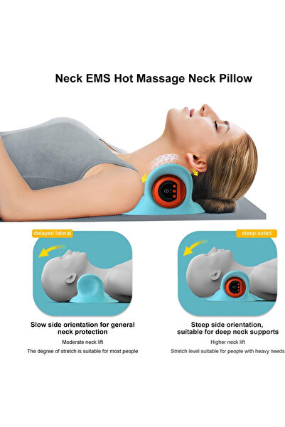 LET Aparat de masaj electric pentru gat cu incalzire, masaj cervical wireless tip perna de relaxare