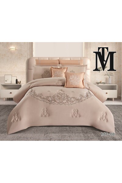 MT Summer embroidered double bed set, 8 pieces