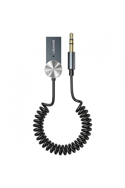 Usams Adaptor Bluetooth cu mufă auxiliară - Audio fără fir (US-SJ464) - Negru