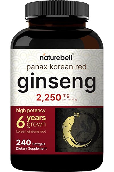 Naturebell الجينسنغ الأحمر الكوري، ٢٢٥٠ ملغ لكل جرعة، ٢٤٠ كبسولة هلامية