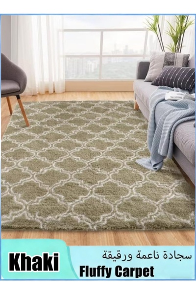 Generic Fluffy Mat High Pile Area Rug Anti-Slip Plush Rug Soft Carpet Shaggy ...