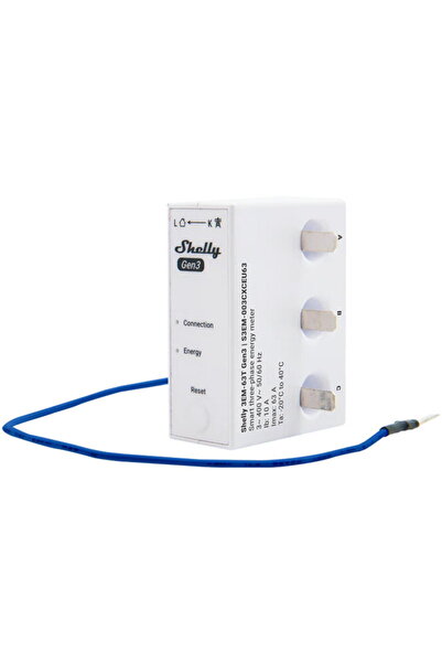 Shelly Contor de energie cu 1/3 canale WiFi 3EM-63W Gen3 (model cu fir)