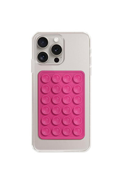 Techsuit Suport cu Ventuze pentru Telefon, Dreptunghiular - (SM-PAD) - Hot Pink
