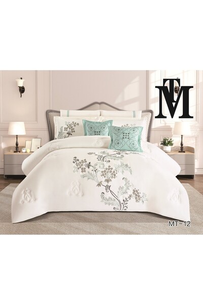MT Summer embroidered double bed set, 8 pieces