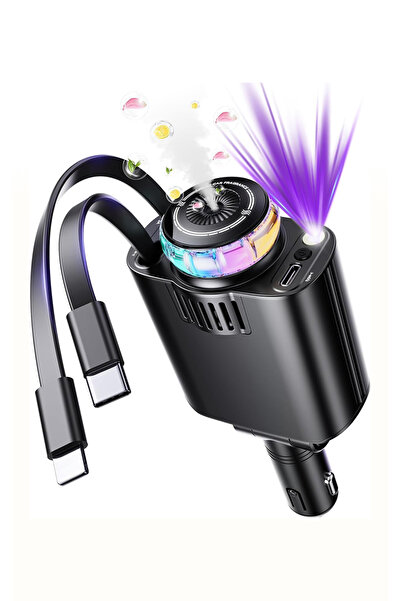 MR.SMART F.T.C 5in1 Car Charger with Retractable Cable, Aromatherapy Diffuser...