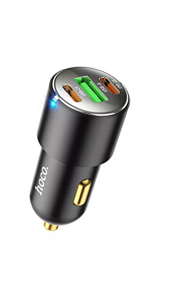 Hoco Încărcător auto USB-A, 2xType-C, QC3.0, PD45W, 5.0A - (NZ6 Victorious) -...