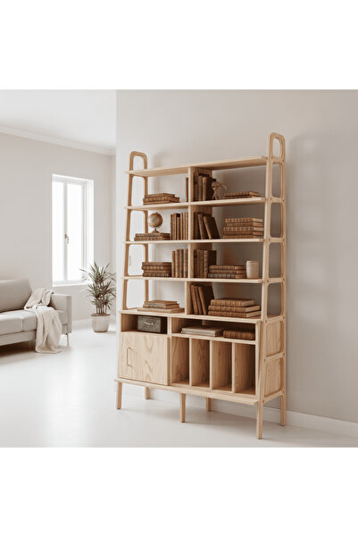 Woodesk Pietra, Ahşap, Kitaplık Ve Raf Ünitesi, Natural Renk