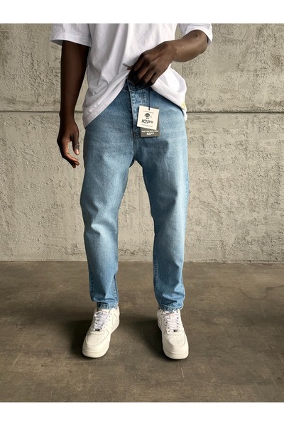 KağanKY Jean Boyfriend cu slefuire albastra