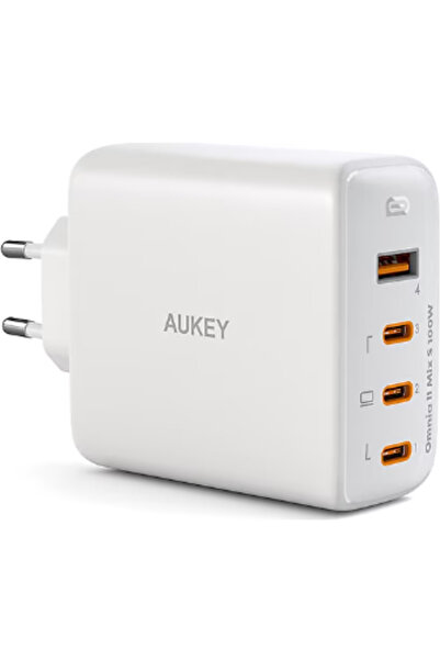 AUKEY PA-B7S WH, 100W, fast charge, 3 x USB-C, 1 x USB-A, Alb