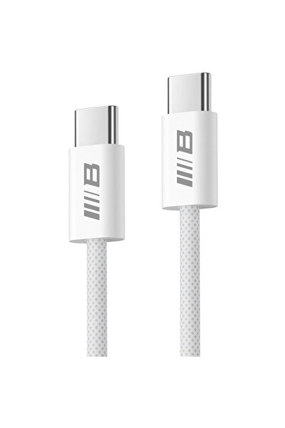 BLUEO Type-C to Type-C Charging Cable, Fast Charging, 1.2m - - White