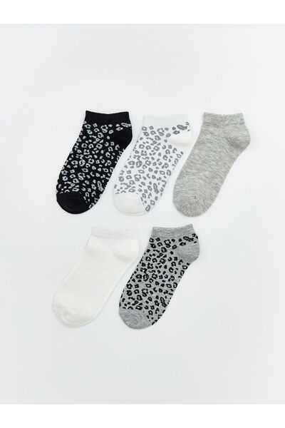 LC Waikiki RMZ GİYİM FARKIYA Ciorapi de damă cu textură leopard, pachet de 5