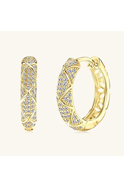 Siya Silver Özel Seri Zirkon Taşlı Büyük Çelik Halka Küpe