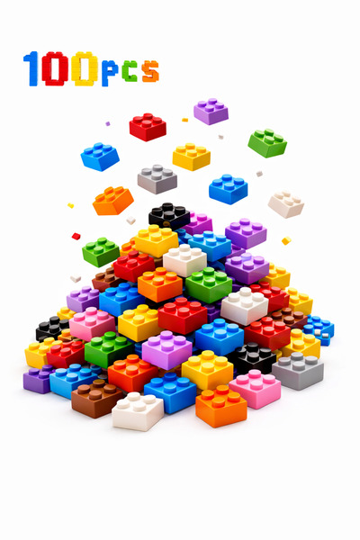 ThinkMaster 100 قطعة من القطع المتوافقة مع 2x2 كلاسيك وسيتي - بألوان متنوعة