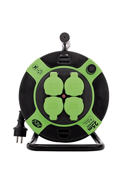 Rev Rolă de cablu din rășină 25m IP 44 4 ori sw gn