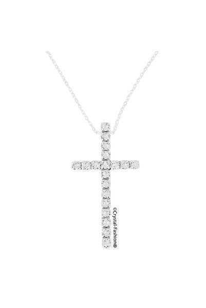 Crystal-Fashion® Swarovski® crystal cross necklace 3.5cm
