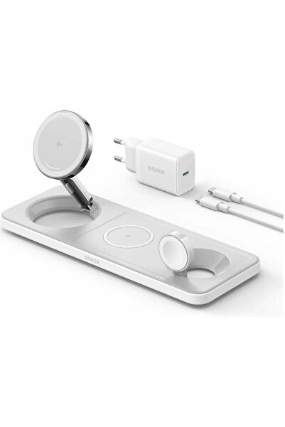 Anker "MagGo" 15W, 3-in-1, 3 x wireless, Alb, "B25M1321"