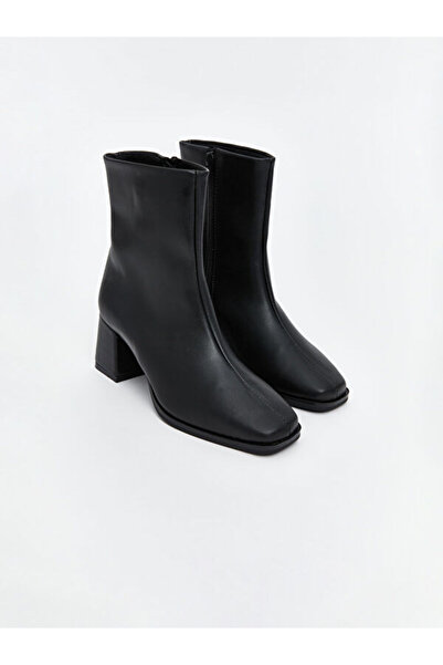 LC Waikiki Rmz Gi̇yi̇m Farkiyla Leather Look Women's Heeled Boots