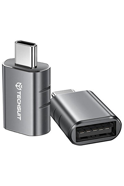 Techsuit Adaptor USB la Type-C, 5Gbps, 3A, Aluminiu - SlateVolt (A10) - Gray