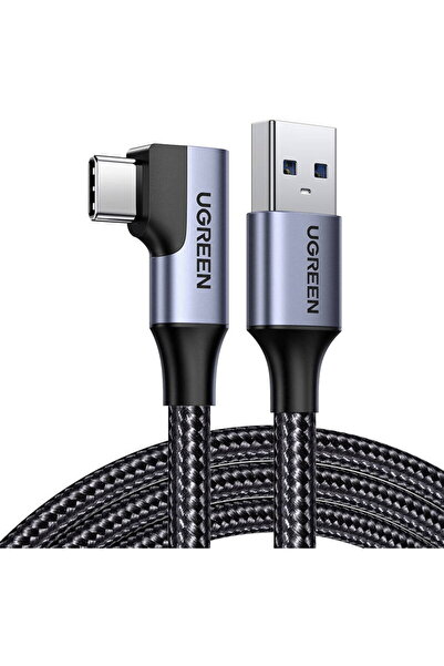 Ugreen Cablu unghiular USB la USB-C US385, 3A, 1m (negru)